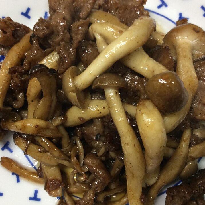 牛肉としめじのソース炒め